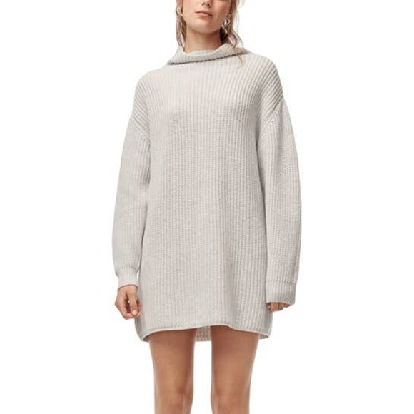 Aritzia Dresses & Skirts - Aritzia Wilfred Montpellier Sweater Dress Women Light Gray Merino Wool Medium